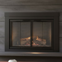 Armitage Flat Dark Grey Masonry Fireplace Door | Standard