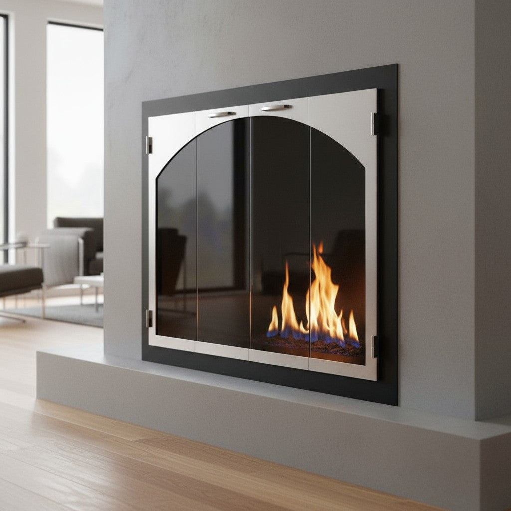 Carolina Steel Fireplace Glass Door | Masonry & Zero Clearance