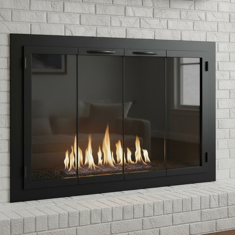 Carolina Traditional Steel Fireplace Glass Doors | Masonry & Prefab | Custom