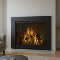 Grande Flat Black Masonry Fireplace Door | Standard Sizes