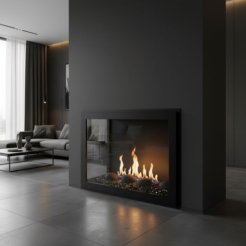 Original Moderne - Single Panel Masonry & Prefab Fireplace Glass Doors | Custom