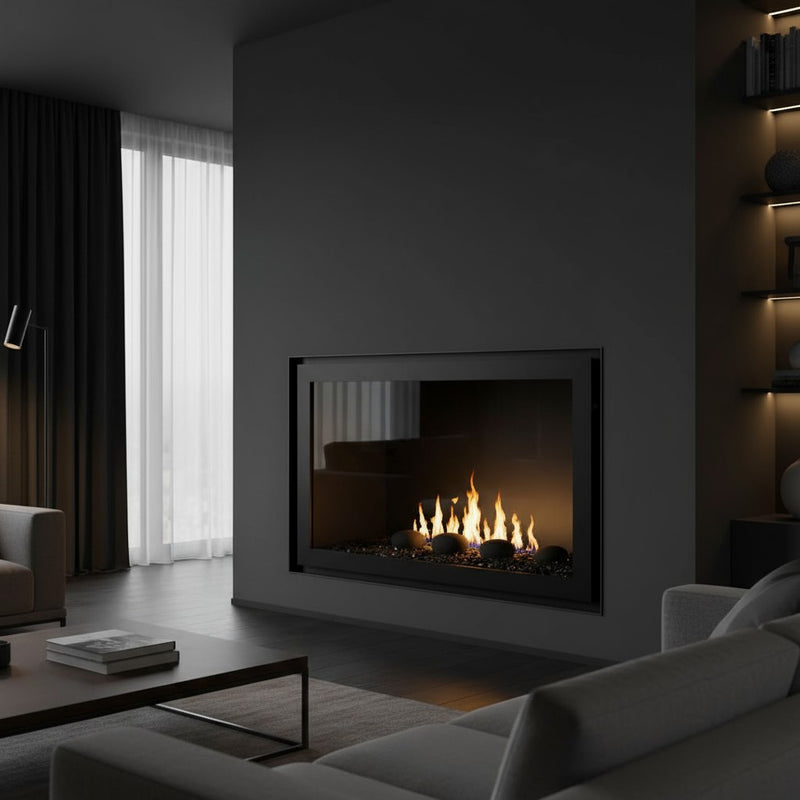 Original Moderne - Single Panel Masonry & Prefab Fireplace Glass Doors | Custom
