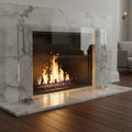 Standard Sizes - Frameless Clear Glass Fireplace Screen with Feet, Options
