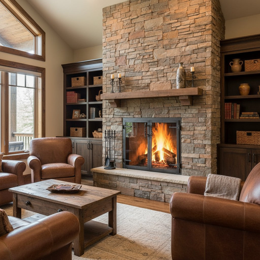 Hammered Edge - Masonry & Prefab Fireplace Glass Doors