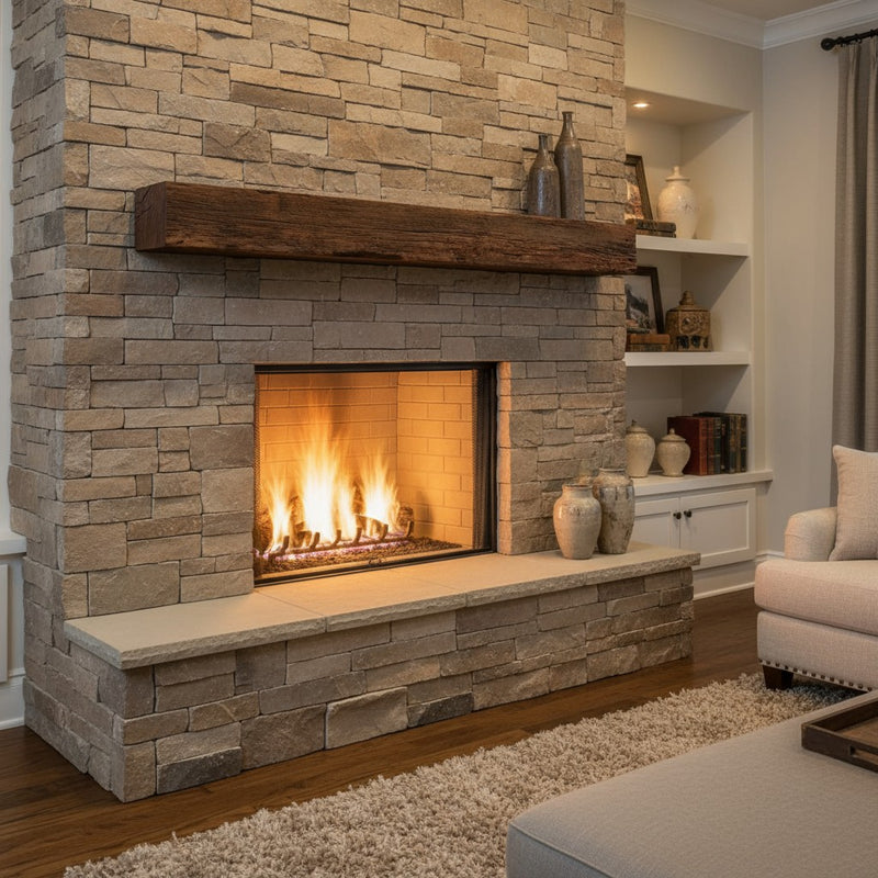 Grist Mill Non-Combustible Concrete Mantel Shelf Maduro Finish