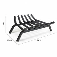 24" Heavy-Duty Fireplace Grate – ¾” Solid Steel | Made in USA by Design Specialties | Lifetime Warranty