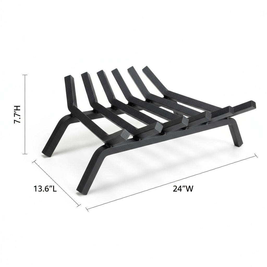 22" Heavy-Duty Fireplace Grate – ¾” Solid Steel | Made in USA by Design Specialties | Lifetime Warranty