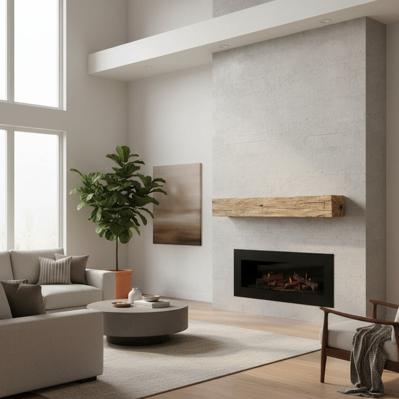 Tobacco Barn Non-Combustible Concrete Mantel Shelf Pale Honey Finish