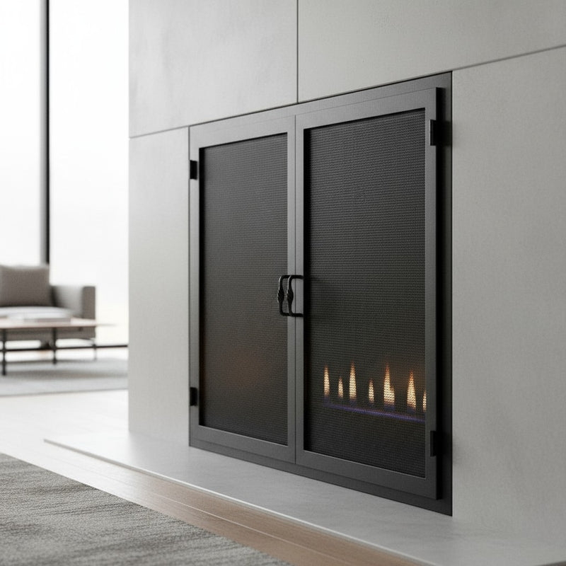 Legend Custom Masonry & Prefab Fireplace Mesh Doors