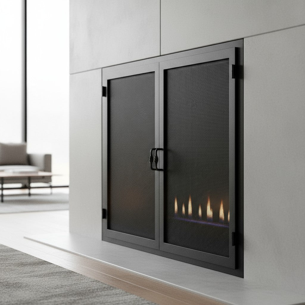 Legend Custom Masonry & Prefab Fireplace Mesh Doors