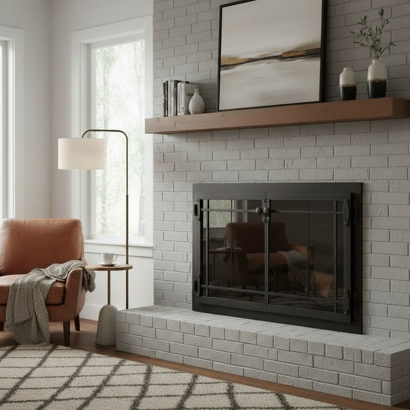 Craftsman - Masonry & Prefab Fireplace Glass Doors | Custom