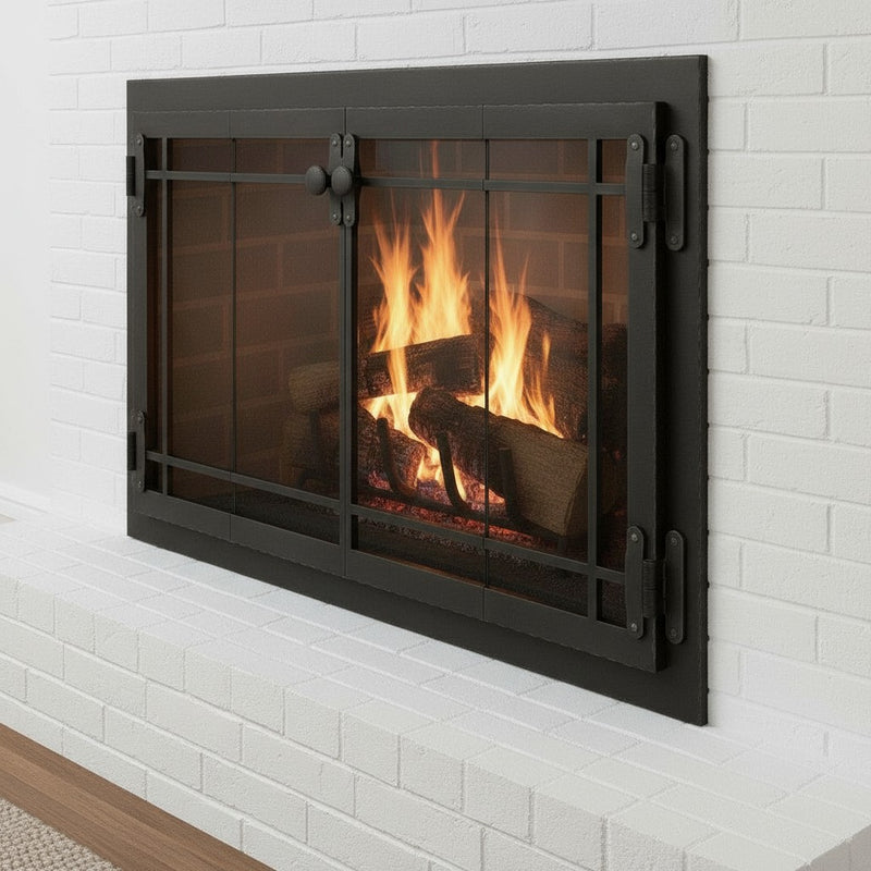Craftsman - Masonry & Prefab Fireplace Glass Doors | Custom