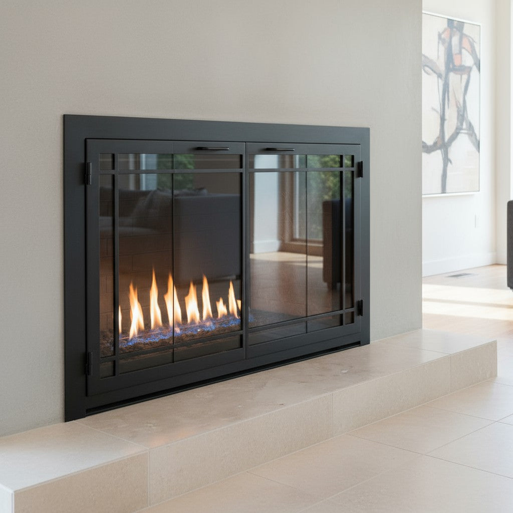 Carolina Window Pane - Masonry & Prefab Fireplace Glass Doors