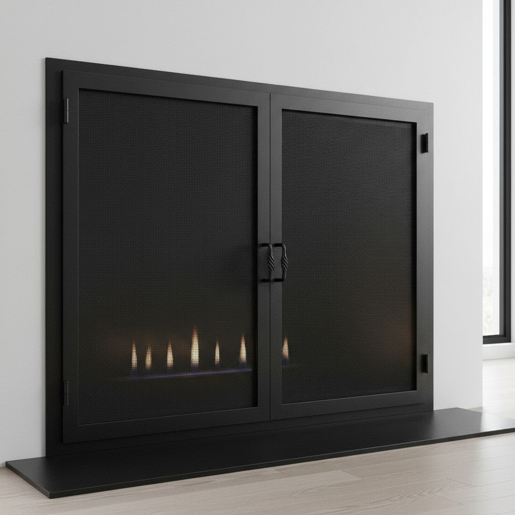 Legend Custom Masonry & Prefab Fireplace Mesh Doors