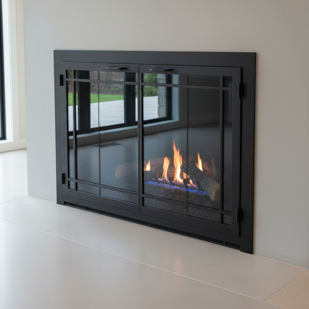 Carolina Window Pane - Masonry & Prefab Fireplace Glass Doors