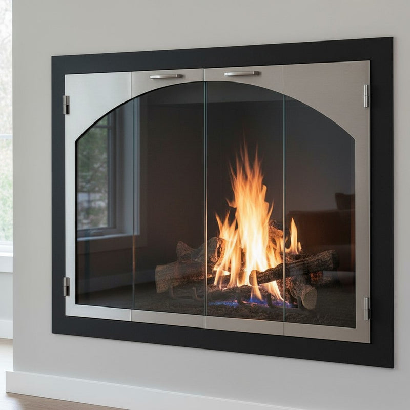 Carolina Steel Fireplace Glass Door Arch Conversion | Masonry & Zero Clearance | Custom