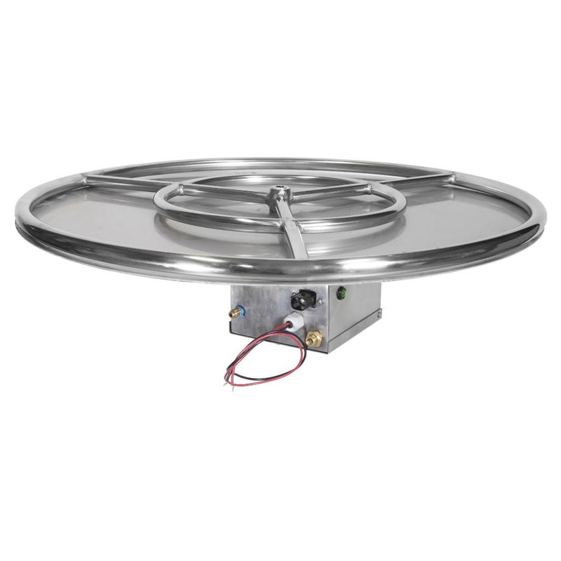Grand Canyon 30" Round Flat Stack Outdoor Fire Pit Burner Kit - Electronic Ignition (WBECS), Propane