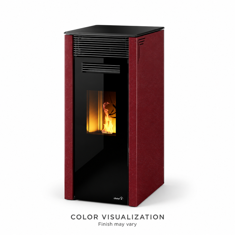 Dielle Grecale 70 bordeaux glass — AI-assisted color visualization based on manufacturer product image and finish swatch; not a manufacturer photograph. GRE70GB-B05