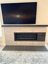 Non-Combustible Metal Fireplace Mantel Shelf | Custom Floating Mantel, Black