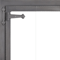 Steel Fireplace Glass Door Masonry & Zero Clearance - Hammered Edge - ExceptionalFire