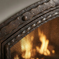 Free Standing Fireplace Screen Custom Made Blacksmith Arch Working Doors