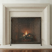 Custom Made Single Panel Fireplace Screen - Hammered Edge
