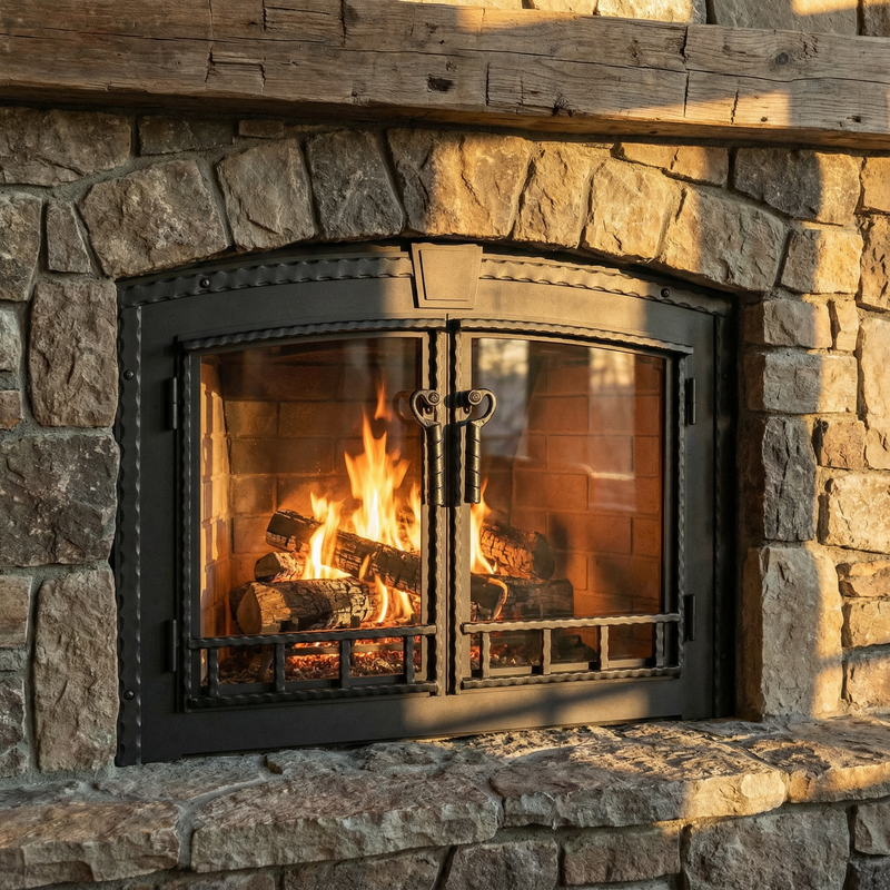 Smithline - Arch - Masonry and Prefab Fireplace Glass Doors | Custom