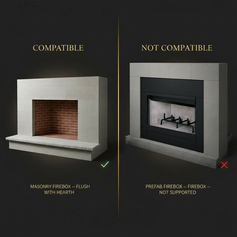 Armitage Flat Dark Grey Masonry Fireplace Door | Standard