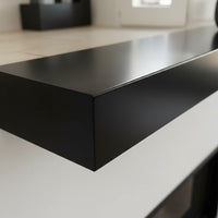 Floating Fireplace Mantel Shelf - Non-Combustible Metal Mantel, Any Size, Modern Fire Rated Steel Shelf, Black