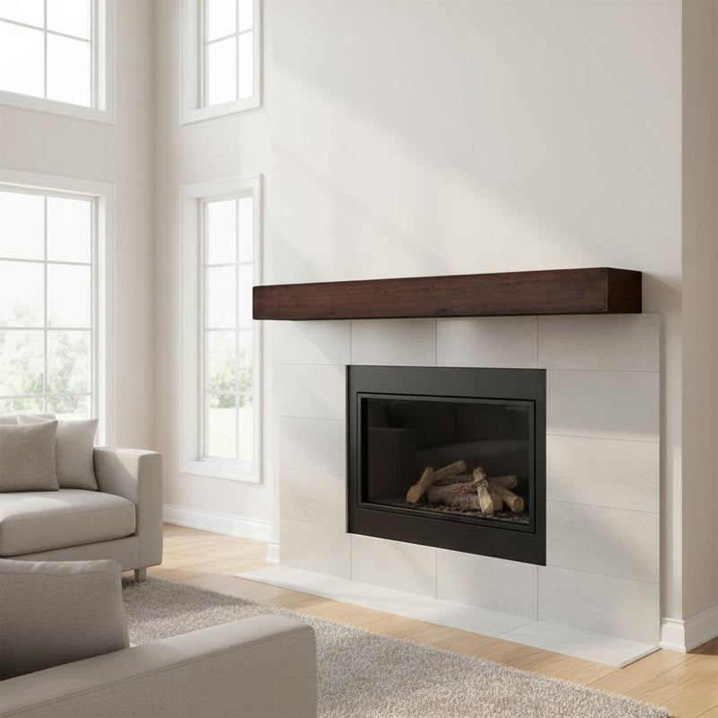 Floating Fireplace Mantel Shelf - Non-Combustible Metal Mantel, Any Size, Modern Fire Rated Steel Shelf, Black