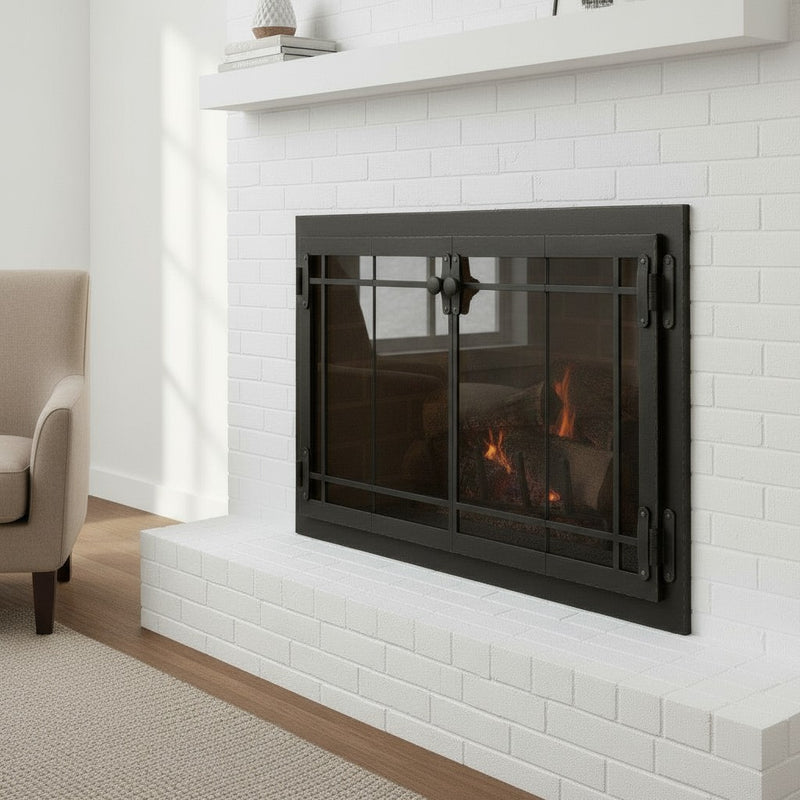 Craftsman - Masonry & Prefab Fireplace Glass Doors | Custom