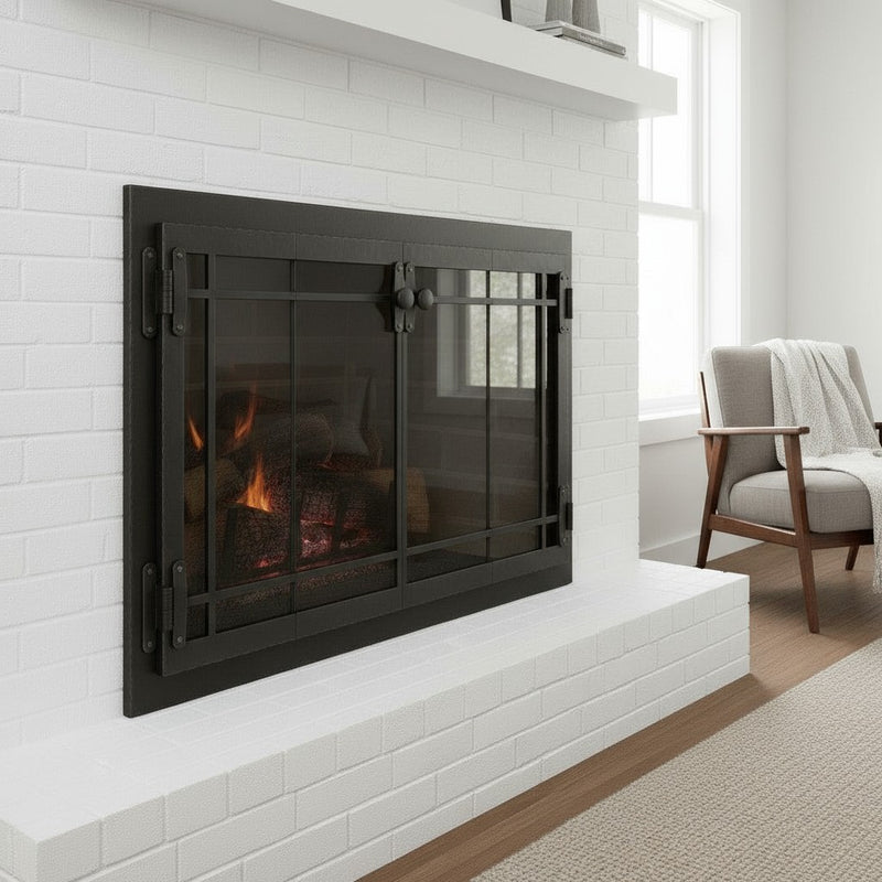 Craftsman - Masonry & Prefab Fireplace Glass Doors | Custom