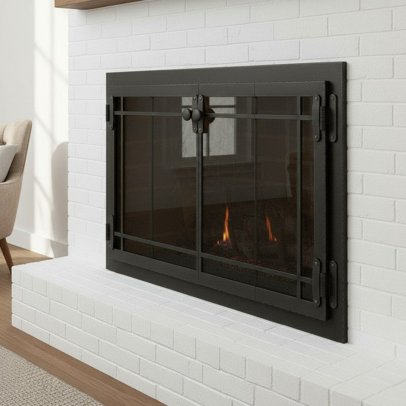 Craftsman - Masonry & Prefab Fireplace Glass Doors | Custom