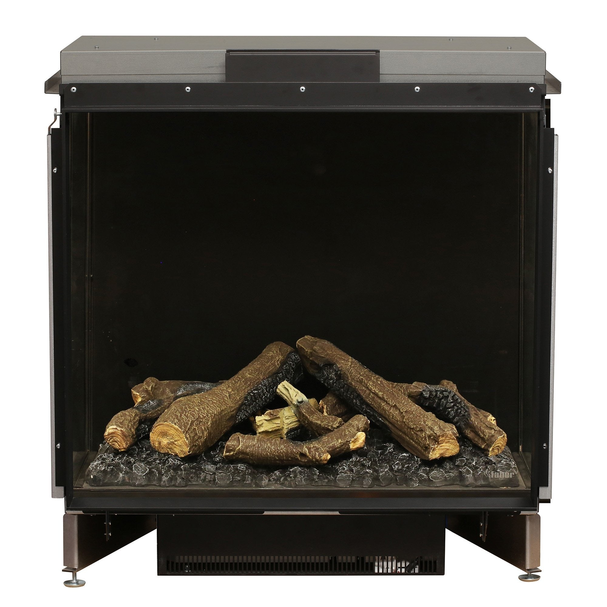 e-MatriX 32"x26" Electric Firebox – Front-Facing Built-In Fireplace | Water Vapor Flame, Crackling Sound, Charred Logs - FEF3226L1