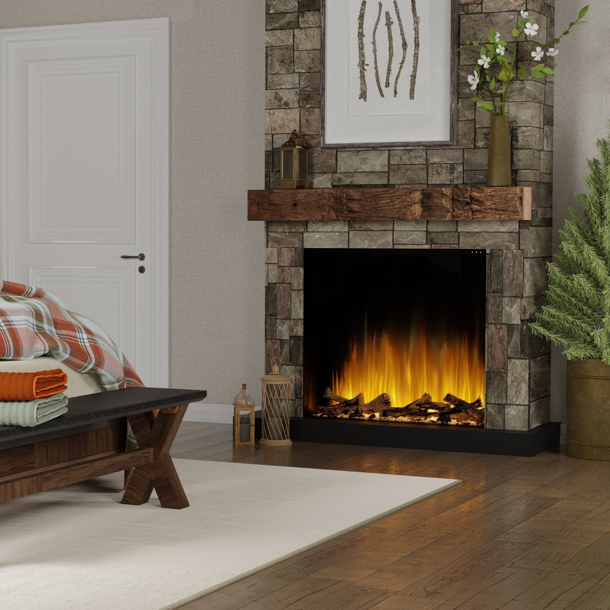 Ignite Aspire 48" Built-In Electric Fireplace – Dynamic Flame Effect (ASP48)