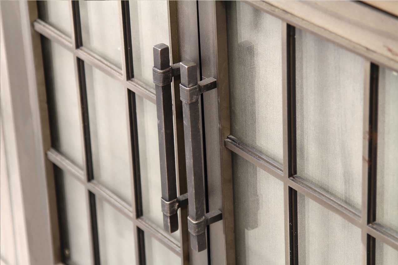 Industrial - Arch Masonry Steel Fireplace Glass Doors - ExceptionalFire