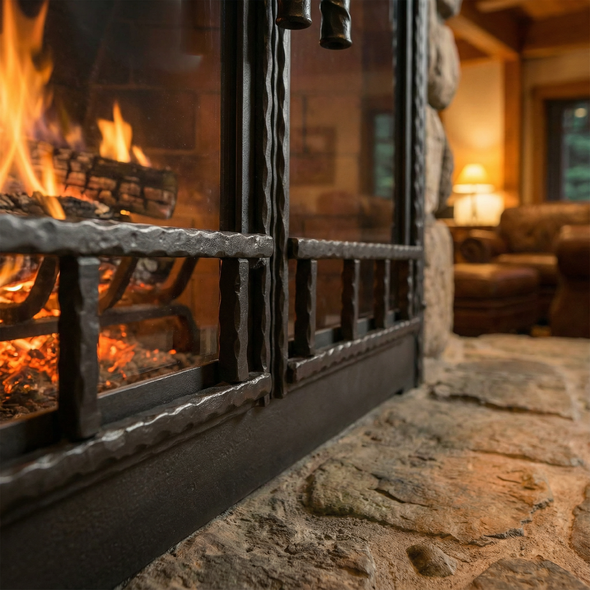 Smithline - Arch - Masonry and Prefab Fireplace Glass Doors