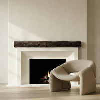Half Round Log Non-Combustible Concrete Mantel Shelf Roasted Chestnut Finish