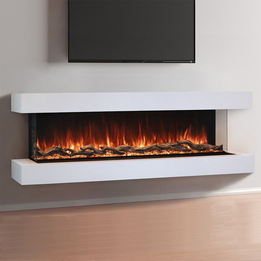 Modern Flames LPM-5616-WMC Landscape Pro Multi 56-Inch Three-Sided / Two-Sided Electric Fireplace with Wall Mount Mantel