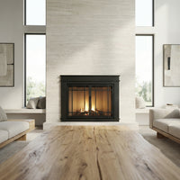 Finley Flat Black Masonry Fireplace Door | Standard