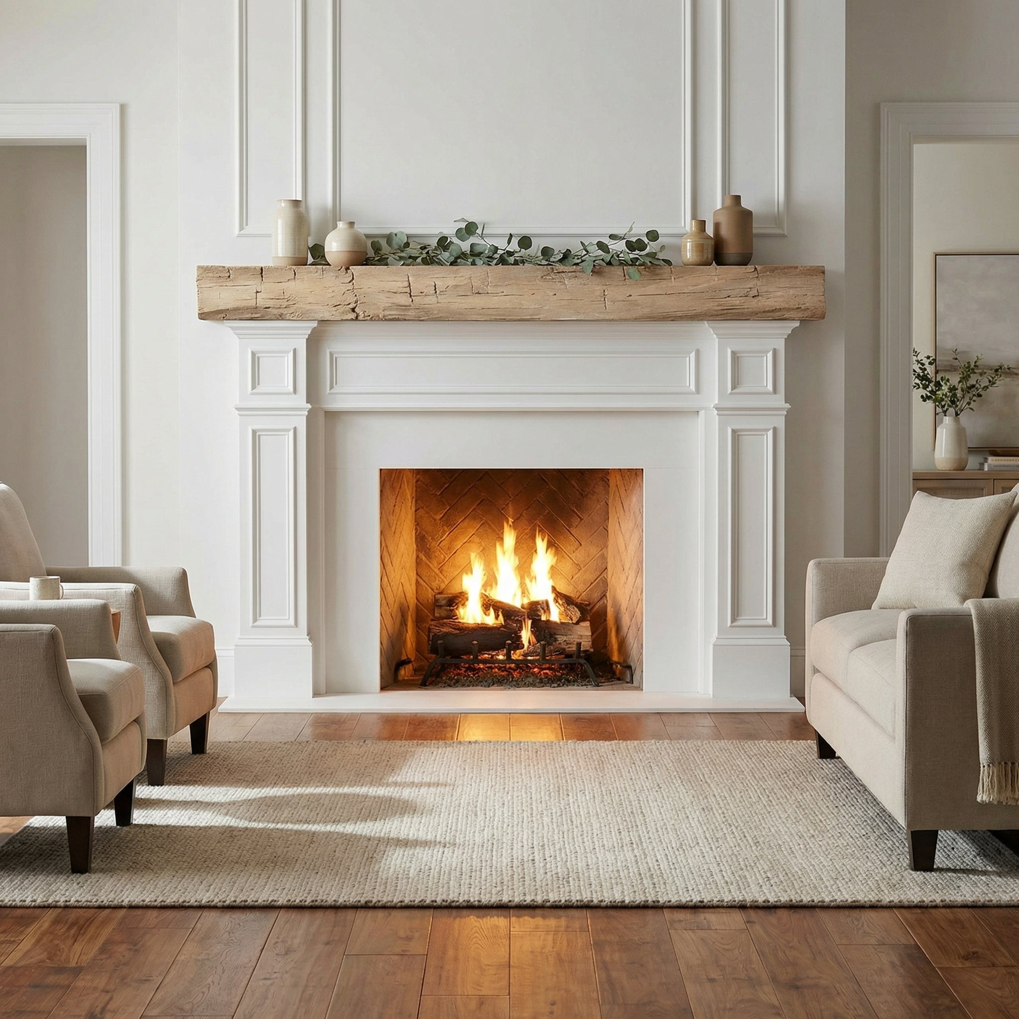 Hayloft Non-Combustible Concrete Mantel Shelf Pale Honey Finish