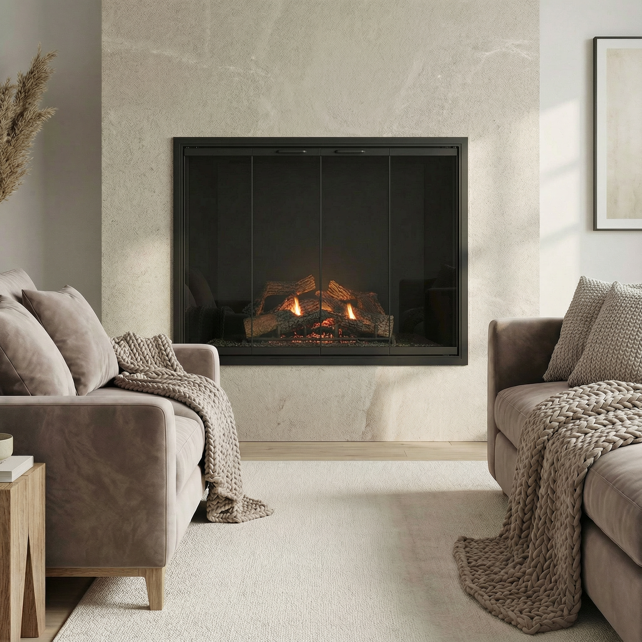 Stiletto Cutback Ultra Thin Fireplace Glass Doors | Modern & Elegant Design