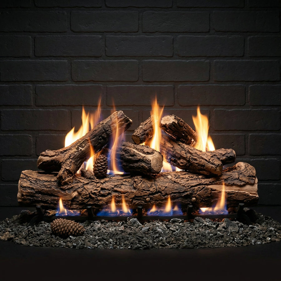 Country Oak Deluxe Gas Log Set