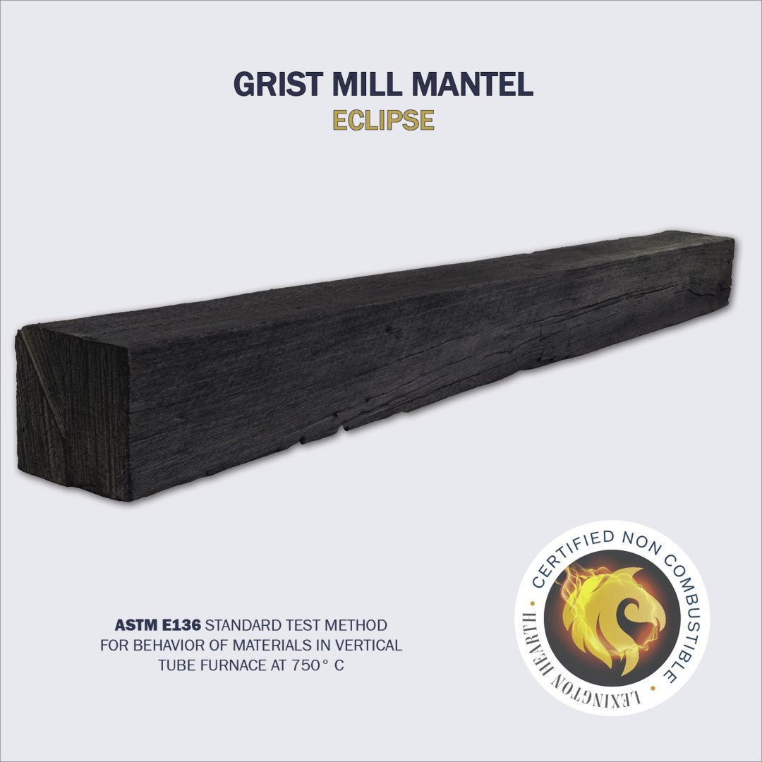 Grist Mill Non-Combustible Concrete Mantel Shelf Eclipse Finish