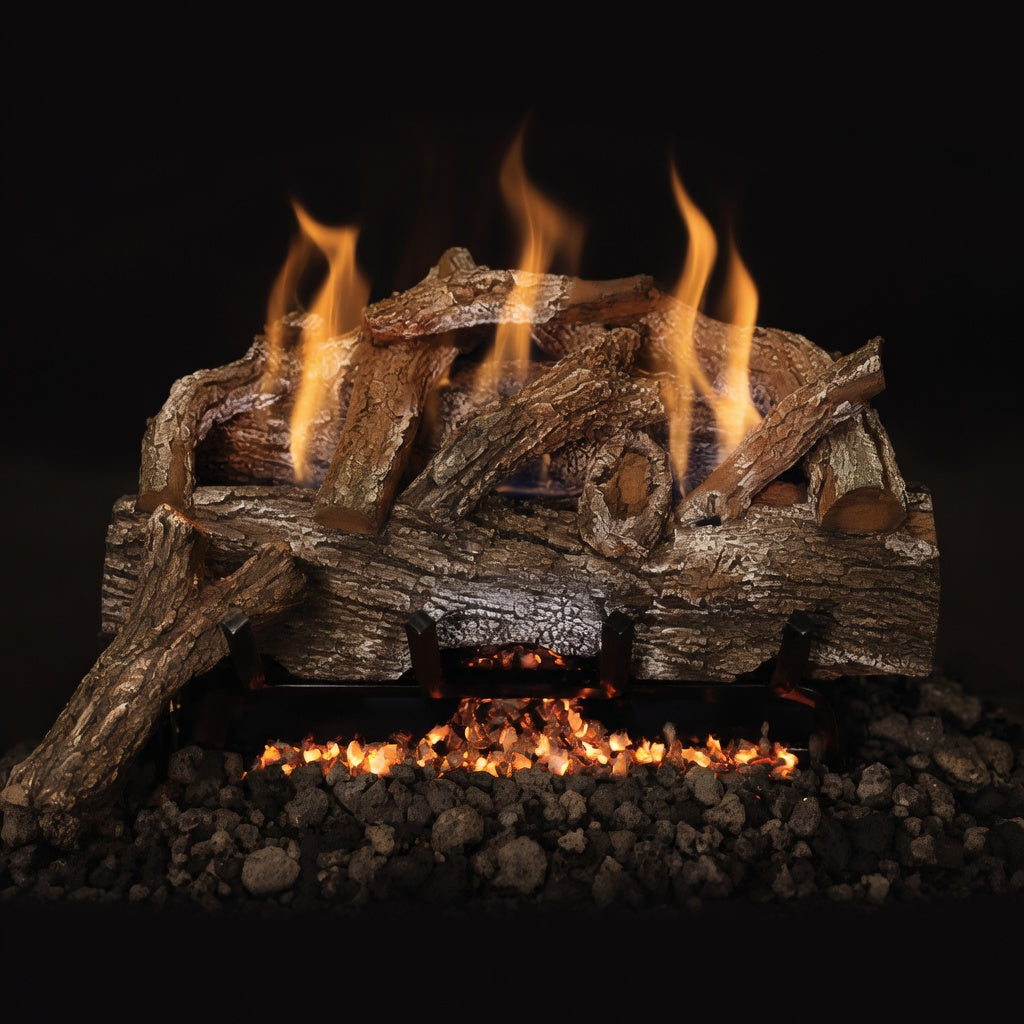 18" Weathered Oak Single-Sided Ventless Gas Log Set | Grand Canyon