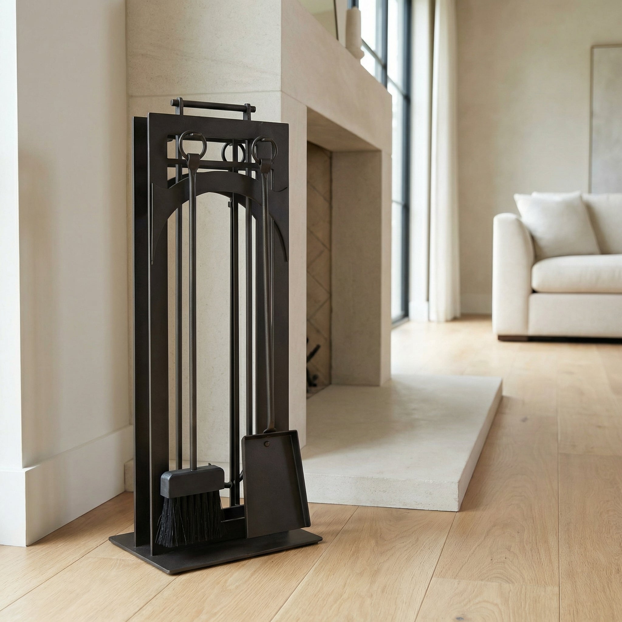 Fireplace Tool Set by Design Specialties Madrid – 3/16” Laser-Cut Steel, 21 Finish Colors