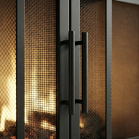 Finley Flat Black Masonry Fireplace Door | Standard