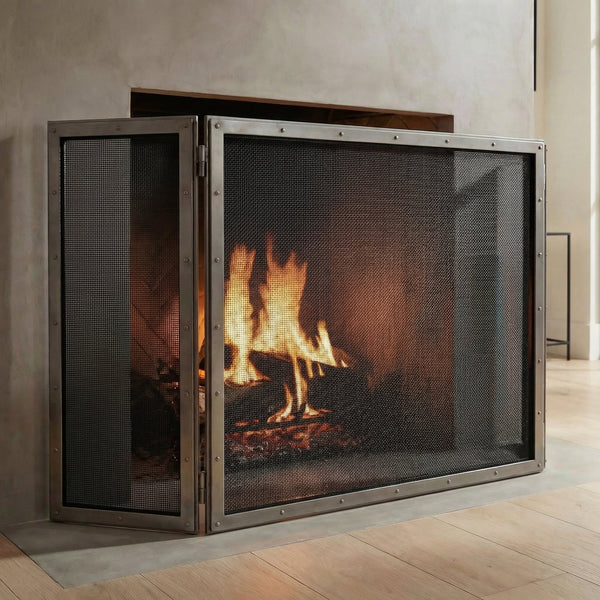 Custom made steel folding screens with 21 finishes, heavy gauge mesh, solid steel frame, 12" wings, made in USA