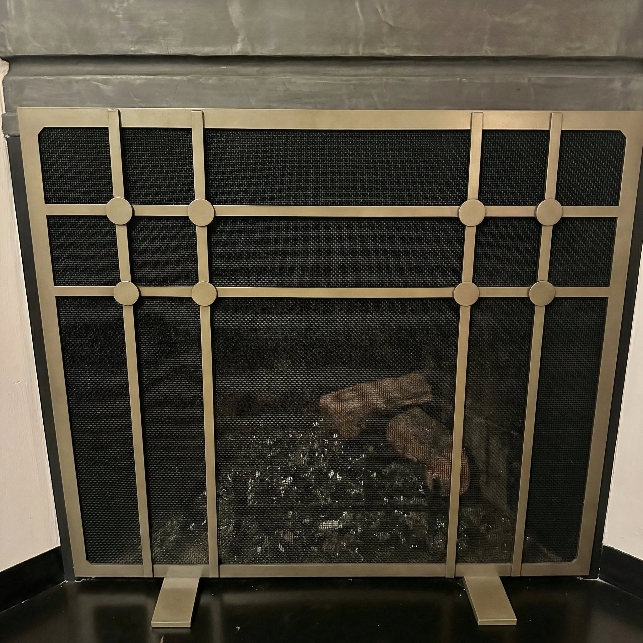 Free Standing Fireplace Screen Handmade to Fit | Axis