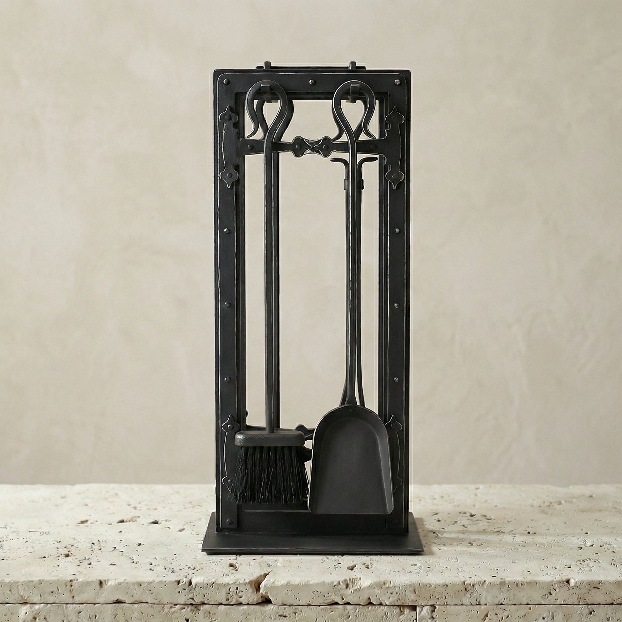 Fireplace Tool Set by Design Specialties Hammered Edge – 3/16” Laser-Cut Steel, 21 Finish Colors